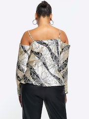 Топ с вырезом на плечах River Island Plus - Изображение 2 из 4