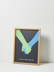 Oliver Bonas Blue Take My Hand And Run Framed Wall Art - Image 2 of 4