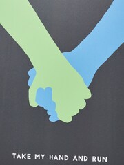 Oliver Bonas Blue Take My Hand And Run Framed Wall Art - Image 4 of 4
