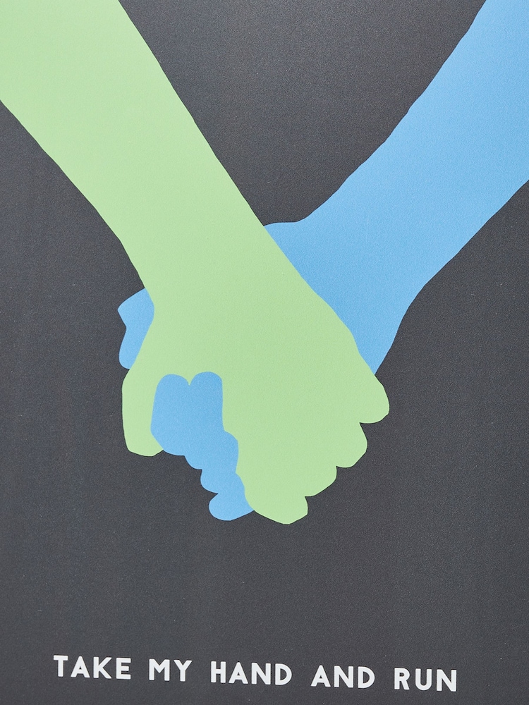 Oliver Bonas Blue Take My Hand And Run Framed Wall Art - Image 4 of 4