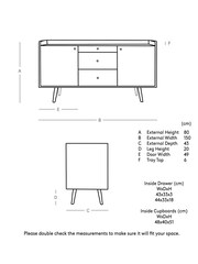 Swoon Light Brown Fresco Wooden Wide Two Door Three-Drawer Sideboard - Image 5 of 5