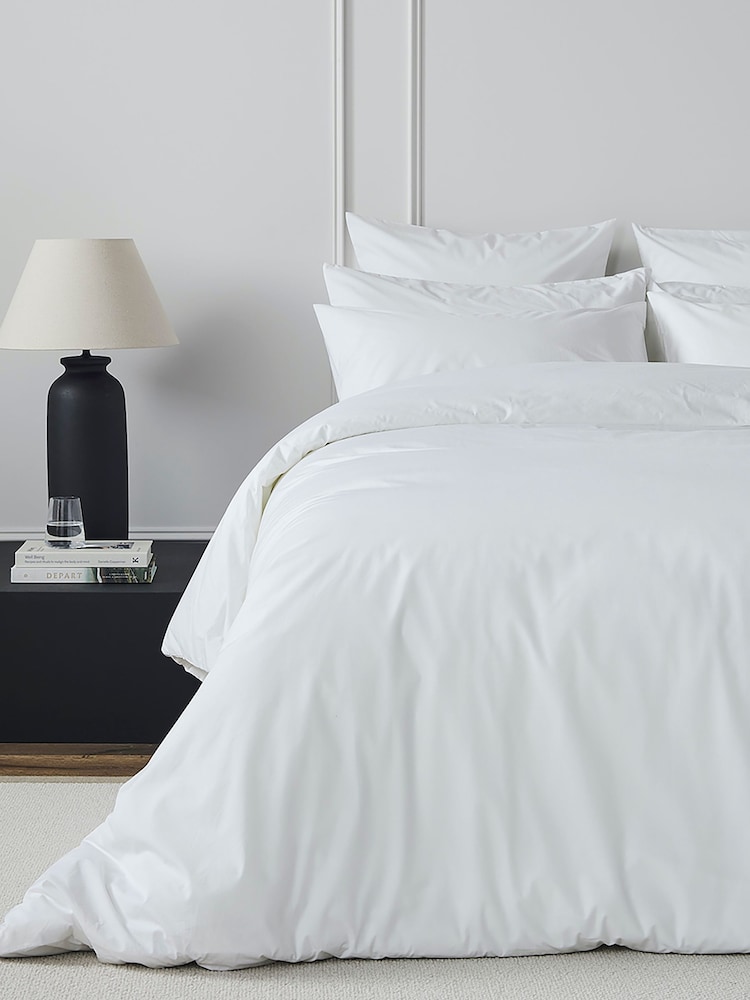 Bedfolk White Classic Cotton Duvet Cover - Image 1 of 6 Bedfolk White Classic Cotton Duvet Cover - Image 1 of 6