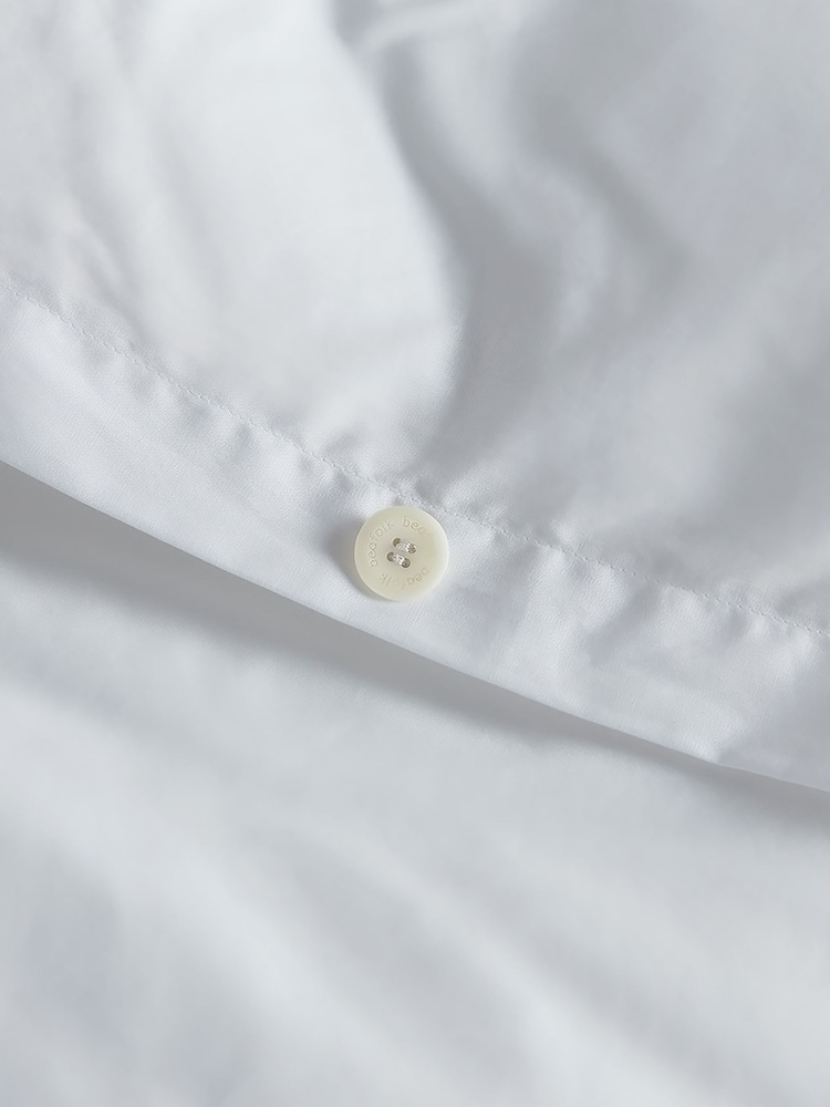 Bedfolk White Classic Cotton Duvet Cover - Image 4 of 6