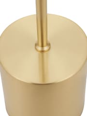 Pacific White Bella Ribbed Glass and Gold Metal Table Lamp - Image 4 of 5