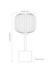 Pacific White Bella Ribbed Glass and Gold Metal Table Lamp - Image 5 of 5