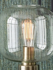 Pacific Black Florence Metal and Glass Table Lamp - Image 3 of 5