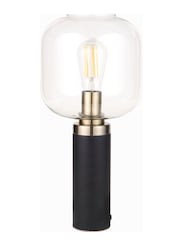Pacific Black Florence Metal and Glass Table Lamp - Image 4 of 5