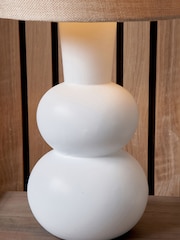 Pacific White Aaliyah Curved Bottle Ceramic Table Lamp - Image 2 of 6