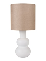 Pacific White Aaliyah Curved Bottle Ceramic Table Lamp - Image 4 of 6