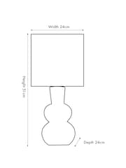 Pacific White Aaliyah Curved Bottle Ceramic Table Lamp - Image 6 of 6