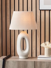 Pacific Natural Laila Organic Tall Ceramic Table Lamp - Image 1 of 4