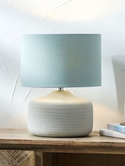 Pacific Blue Kai Scratch Texture Ceramic Table Lamp - Image 1 of 6