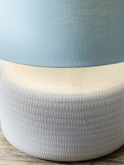 Pacific Blue Kai Scratch Texture Ceramic Table Lamp - Image 2 of 6