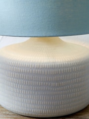 Pacific Blue Kai Scratch Texture Ceramic Table Lamp - Image 3 of 6