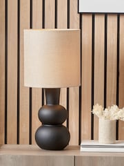 Pacific Black Aaliyah Curved Bottle Ceramic Table Lamp - Image 1 of 6