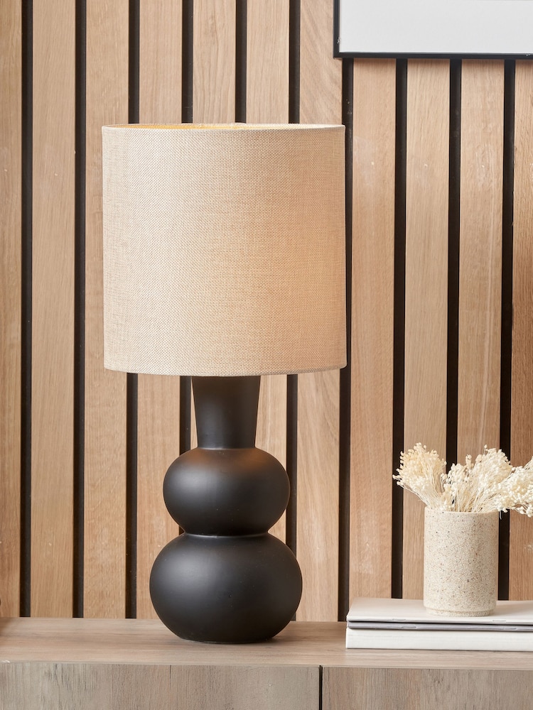 Pacific Black Aaliyah Curved Bottle Ceramic Table Lamp - Image 1 of 6