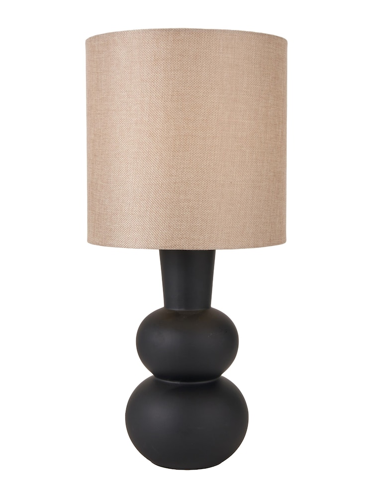 Pacific Black Aaliyah Curved Bottle Ceramic Table Lamp - Image 2 of 6