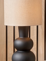 Pacific Black Aaliyah Curved Bottle Ceramic Table Lamp - Image 3 of 6