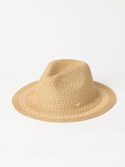 Lipsy Gold Straw Fedora Hat - Image 3 of 4
