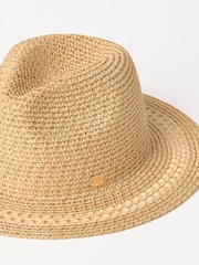 Lipsy Gold Straw Fedora Hat - Image 4 of 4