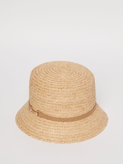 Lipsy Beige Straw Snaffle Trim Bucket Hat - Image 4 of 4