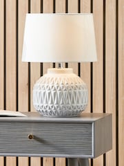 Pacific White Anneli Texture Ceramic Table Lamp - Image 1 of 1