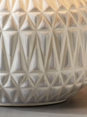 Pacific White Anneli Texture Ceramic Table Lamp - Image 3 of 5