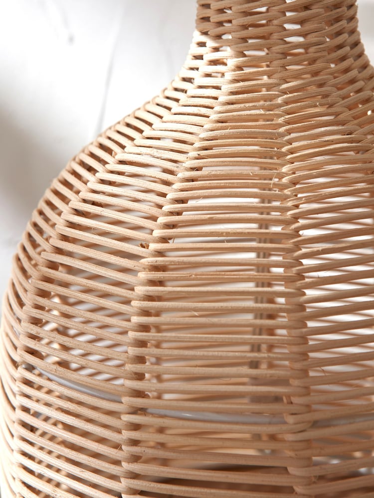 Pacific Natural Caswell Rattan Cloche Table Lamp - Image 2 of 6