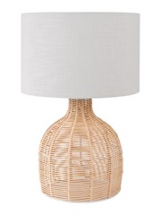Pacific Natural Caswell Rattan Cloche Table Lamp - Image 3 of 6