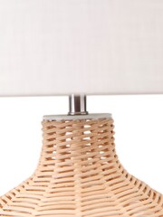 Pacific Natural Caswell Rattan Cloche Table Lamp - Image 4 of 6