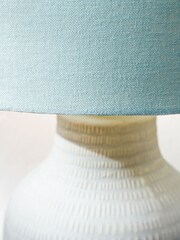 Pacific Blue Kai Scratch Texture Ceramic Table Lamp - Image 3 of 6
