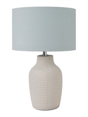 Pacific Blue Kai Scratch Texture Ceramic Table Lamp - Image 4 of 6