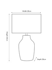 Pacific Blue Kai Scratch Texture Ceramic Table Lamp - Image 6 of 6