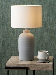 Pacific Grey Soren Matt Ceramic Table Lamp - Image 1 of 5
