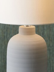 Pacific Grey Soren Matt Ceramic Table Lamp - Image 2 of 5