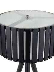 Pacific Black Rabanne Slatted Wood Tripod Table Lamp - Image 5 of 6