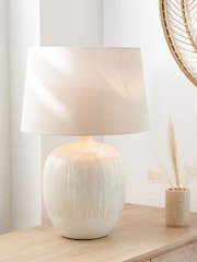 Pacific Natural Anneli Texture Ceramic Table Lamp - Image 1 of 6