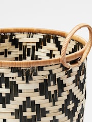 Oliver Bonas Black Woven Laundry Basket - Image 3 of 4
