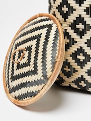 Oliver Bonas Black Woven Laundry Basket - Image 4 of 4