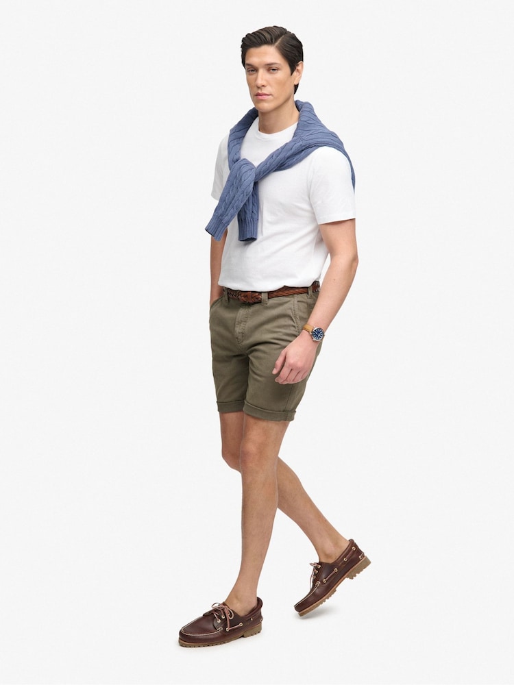 SUPERDRY Green Utility Chino Shorts - Image 2 of 8
