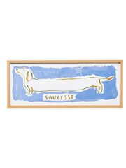 Oliver Bonas Blue Saucisse Dog Framed Wall Art - Image 3 of 3