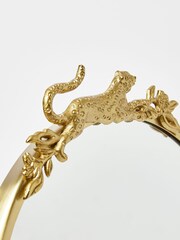 Oliver Bonas Gold Leopard Print Dressing Table Mirror - Image 4 of 4