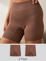 Chocolate Seamless Smoothing Anti-Chafe Shorts 2 Pack - Image 1 of 6