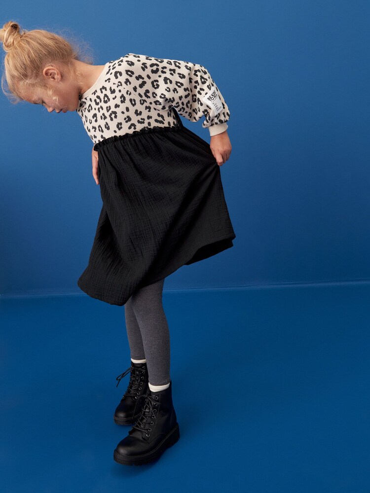 Neutral Animal Sweat Dress and Legging Set (3-16yrs) - Image 2 of 7