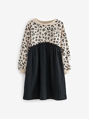 Neutral Animal Sweat Dress and Legging Set (3-16yrs) - Image 5 of 7
