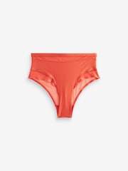 Rust/Cream/Neutral Mesh Trim High Waist High Leg Knickers 3 Pack - Image 10 of 11