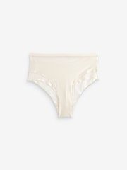 Rust/Cream/Neutral Mesh Trim High Waist High Leg Knickers 3 Pack - Image 9 of 11