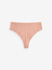 Black/Praline Nude/Chocolate Nude High Waisted Thong No VPL Comfort Knickers 3 Pack - Image 2 of 4