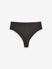 Black/Praline Nude/Chocolate Nude High Waisted Thong No VPL Comfort Knickers 3 Pack - Image 4 of 4