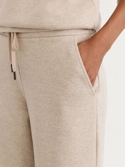 Reiss Neutral Sylvie Herringbone Wide-Leg Drawstring Joggers - Image 4 of 6